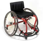 Typical Wheelchair Basketball Chair. Photo of the Quickie All-Court